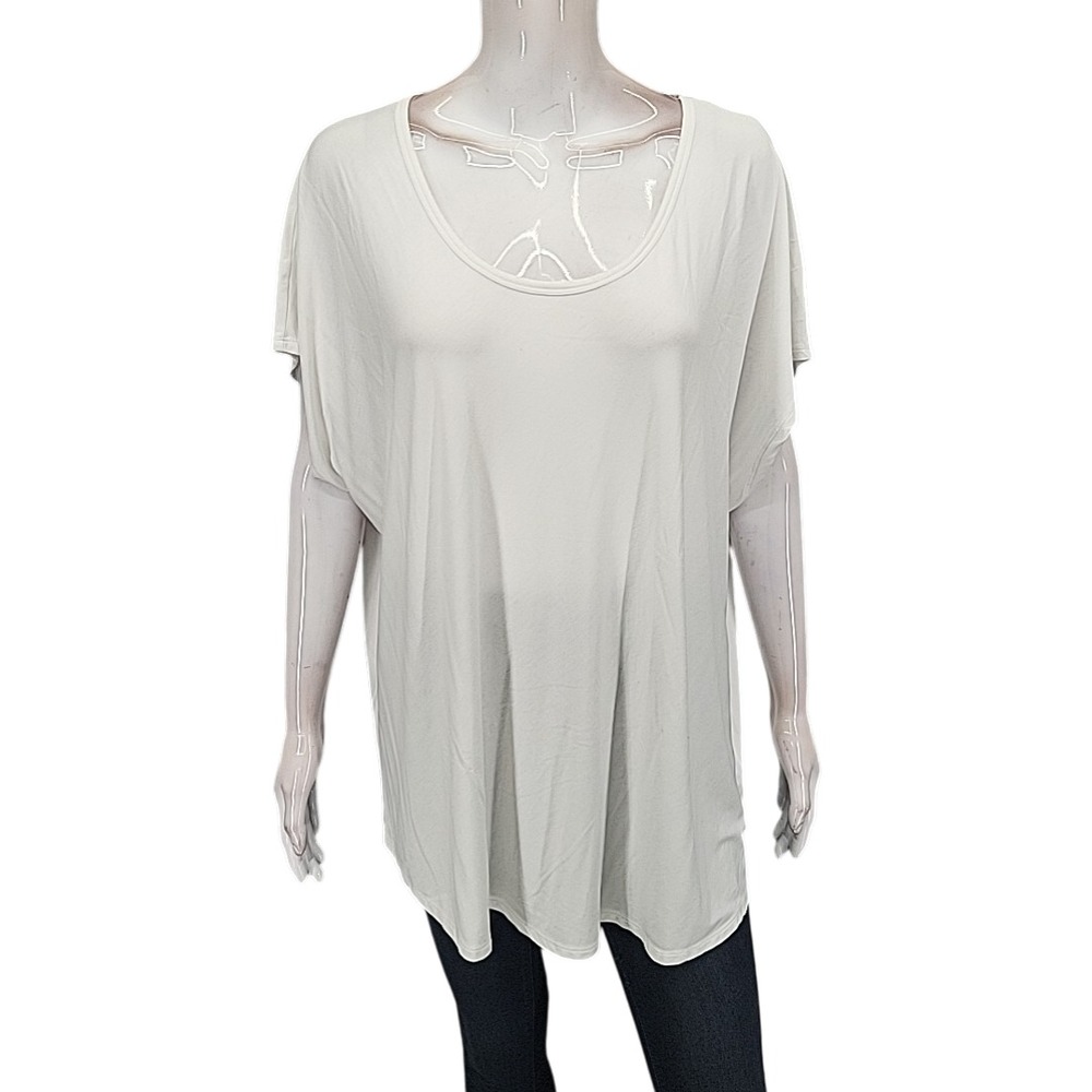 Lands End Women's White Scoop Neck Casual Summer Spring Top Plus Size 3X